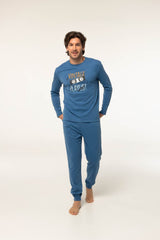 Pijama Algodón Dark Elephant G104 Pijama Invierno Dark Elephant By Little Unicorn Azul S 