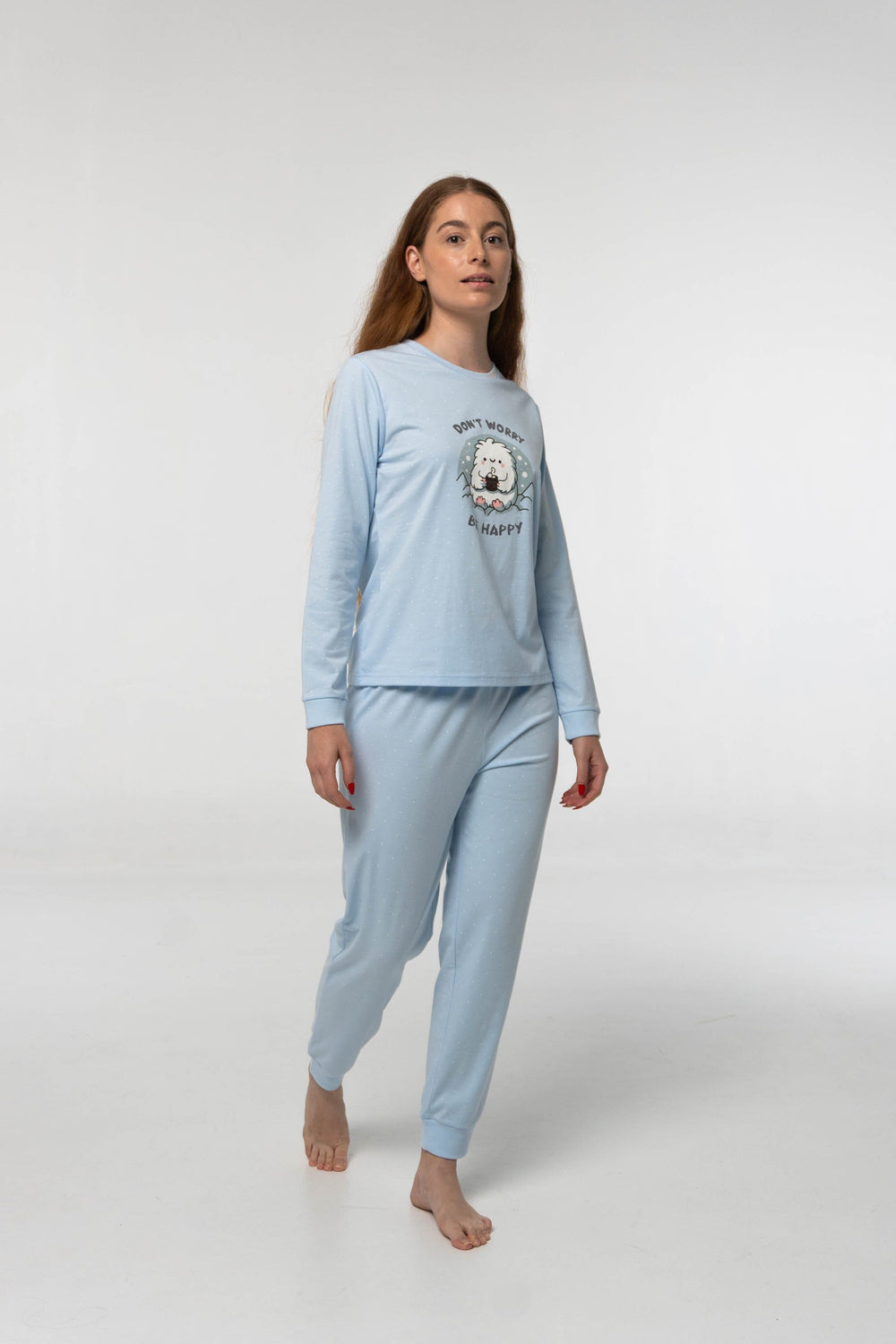 Pijama Algodón Fino D113 Pijama Invierno Little Unicorn Celeste S 