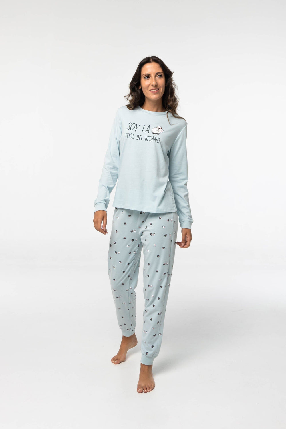 Pijama Algodón Fino D116 Pijama Invierno Little Unicorn Celeste S 