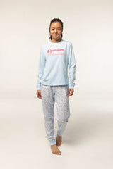 Pijama Algodón Fino D123 Pijama Invierno Little Unicorn Celeste S 