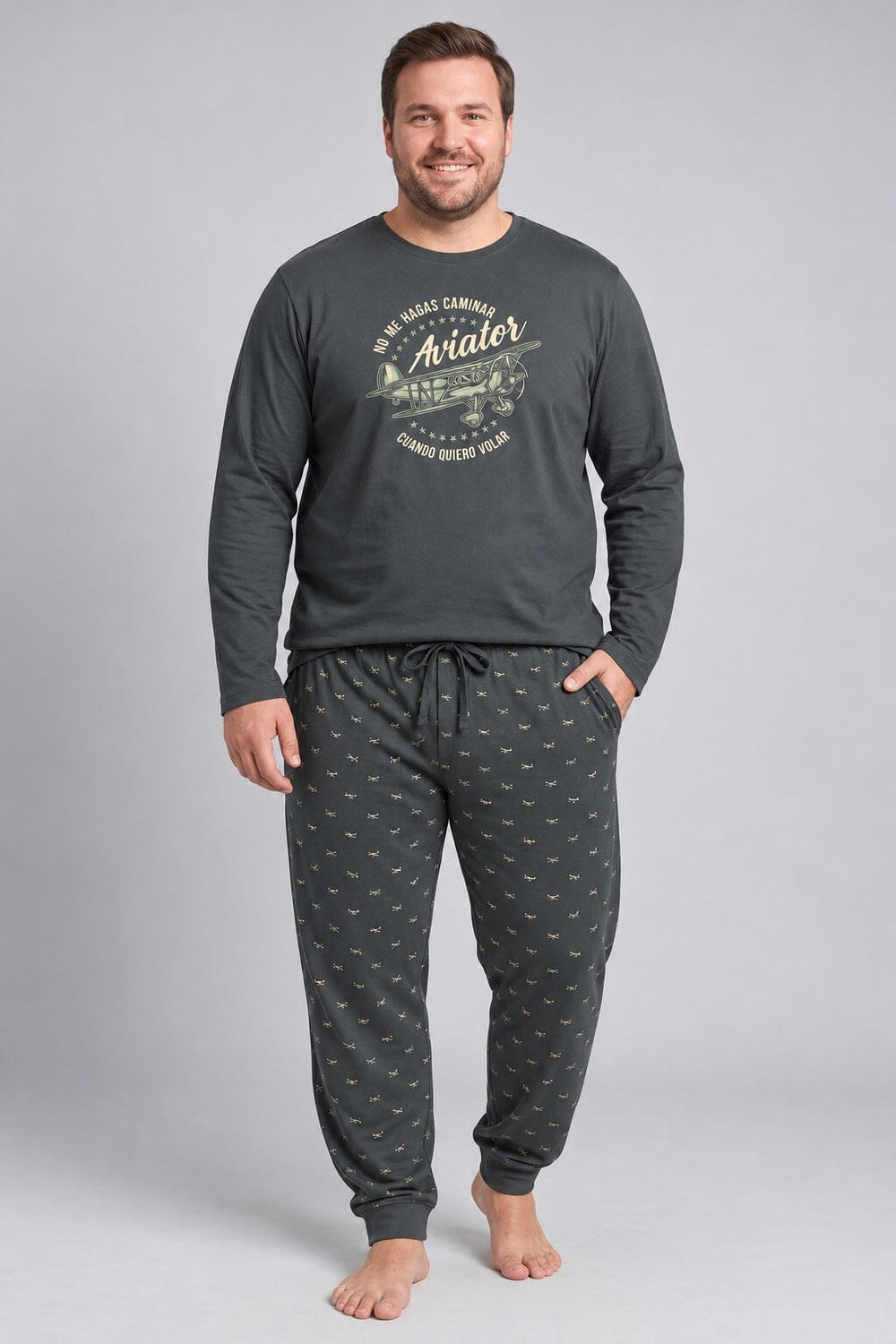 Pijama Big Boy de hombre Dark Elephant G605 (T1-T3) Pijama Dark Elephant by Little Unicorn 