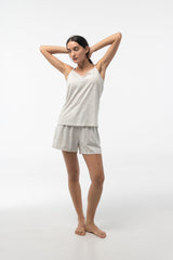 Pijama Corto Mujer Algodón Tirantes Encaje Little Unicorn 105 Pijama Verano Little Unicorn Gris Claro S 