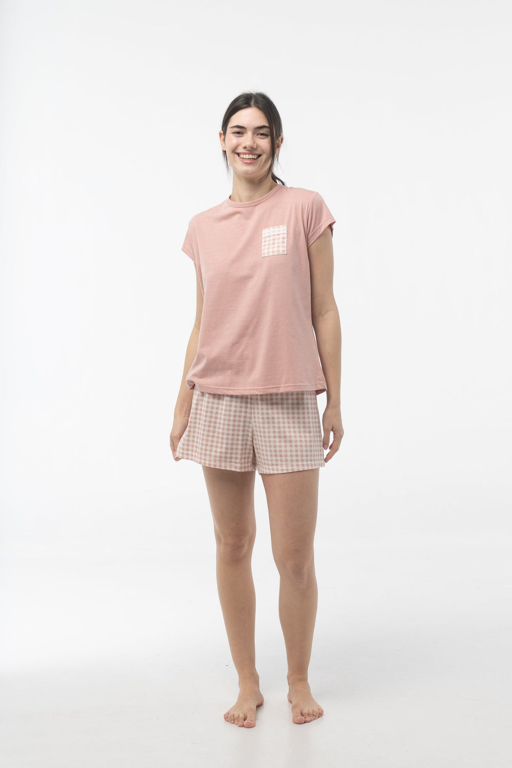 Pijama Corto Mujer Algodón Verano Cuadros Little Unicorn Pijama Verano Little Unicorn Rosa S 