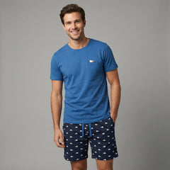 Pijama Corto Pijama Verano Dark Elephant by Little Unicorn Azul S 
