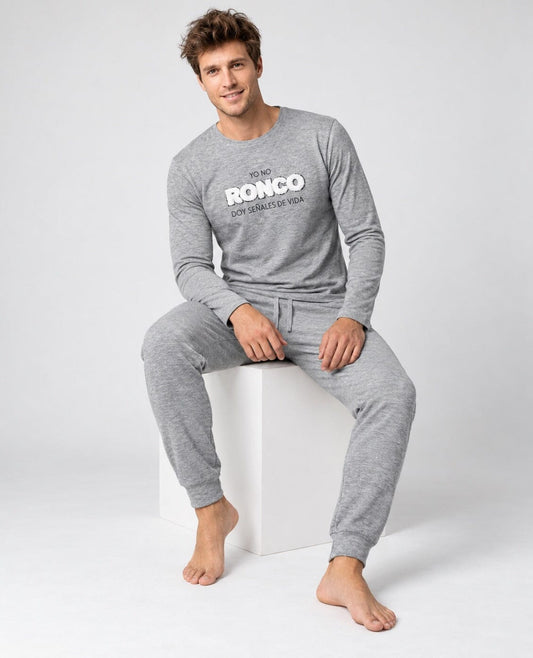 Conjunto Cozy Premium de hombre Dark Elephant CZP70 con pantalón liso y puños