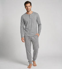 Pijama de hombre Dark Elephant G114 gris medio, conjunto de manga larga y pantalón largo