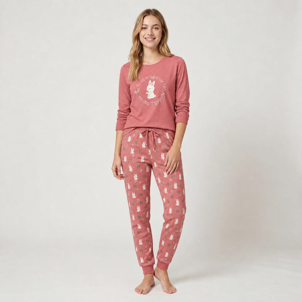 Pijama de mujer Little Unicorn D129 caldera, conjunto de manga larga y pantalón con puños