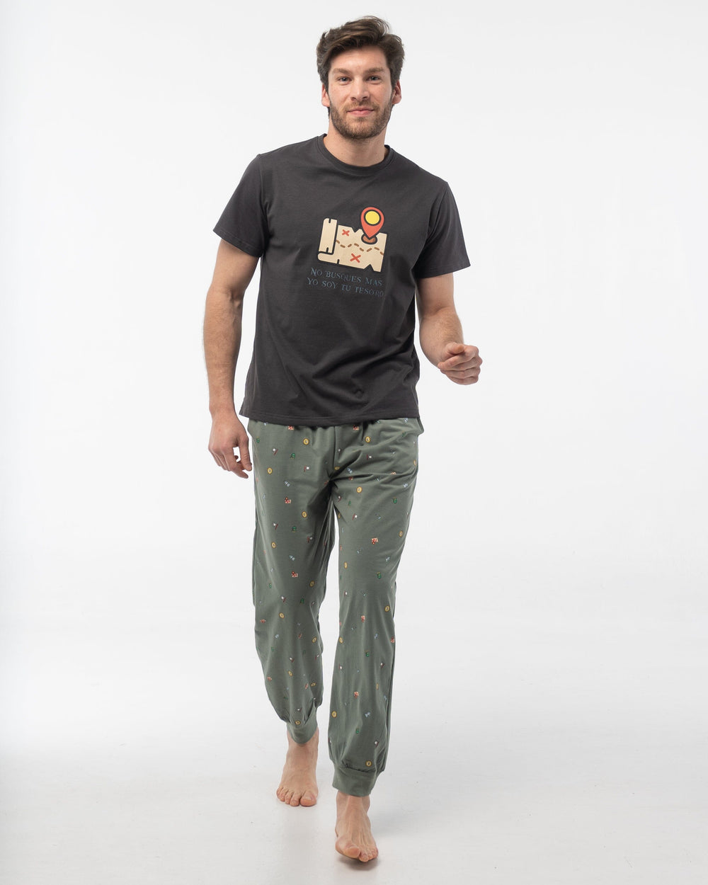 Pijama Hombre 3 Piezas Dark Elephant - V2563 Pijama Verano Dark Elephant by Little Unicorn Gris S 