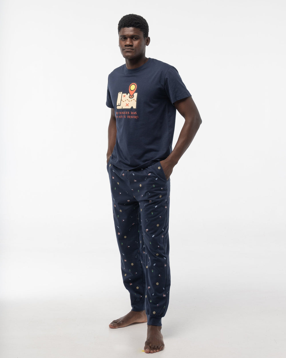 Pijama Hombre 3 Piezas Dark Elephant - V2563 Pijama Verano Dark Elephant by Little Unicorn Marino S 