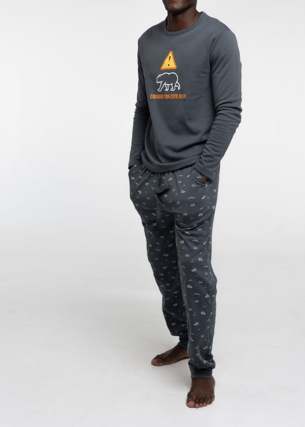 Pijama Hombre Afelpado Little Unicorn 837 Pijama Invierno Little Unicorn Gris S 