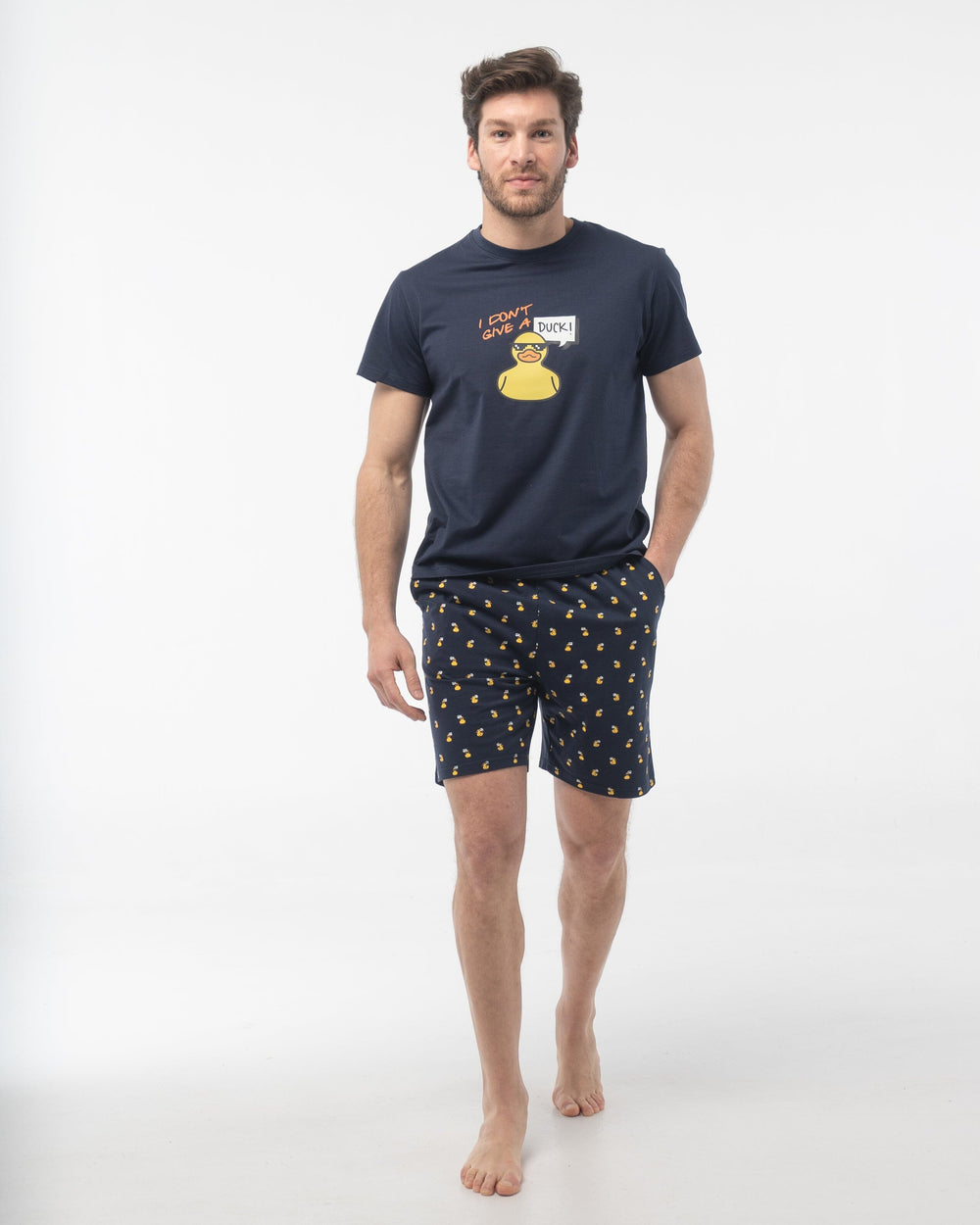 Pijama Hombre Verano Corto Algodón Dark Elephant V2505 Pijama Verano Dark Elephant by Little Unicorn Marino S 