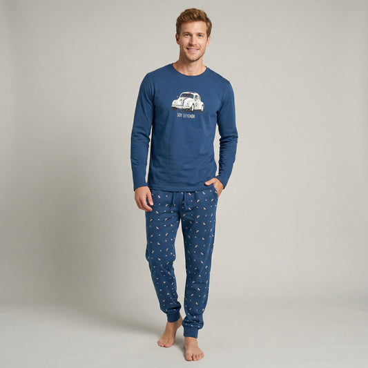 Pijama Largo Pijama Verano Dark Elephant by Little Unicorn Azul S 