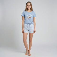 Pijama Manga Corta Modal Pijama Verano Little Unicorn Azul Empolvado S 