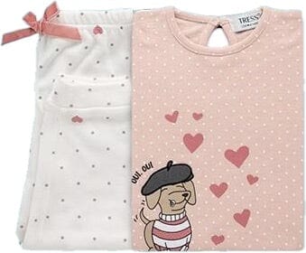 Pijama Niña Algodón Afelpado Tress 214124 Pijama Invierno Tress Rosa 1/2 