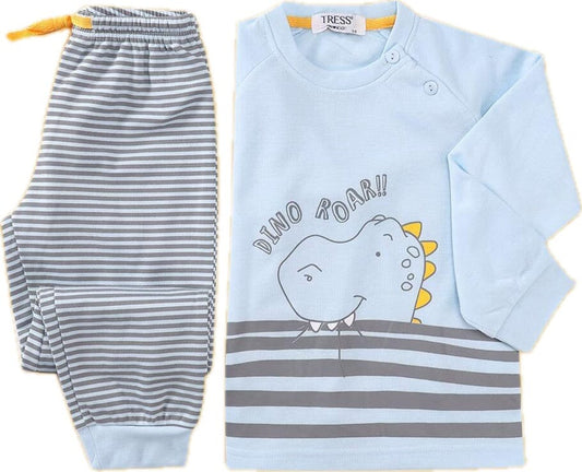 Pijama Niño Algodón Afelpado Tress 215058 Pijama Invierno Tress Celeste 1/2 