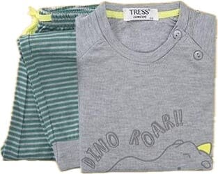 Pijama Niño Algodón Afelpado Tress 215058 Pijama Invierno Tress Gris 1/2 