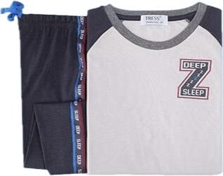 Pijama Niño Algodón Tress 22529 Pijama Invierno Tress Beige jaspeado 7/8 