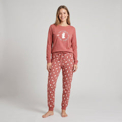 Pijama supersoft de mujer Little Unicorn S115 caldera con conejitos en camiseta y pantalón