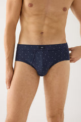 Pack de 2 slips Ysabel Mora 20471 de hombre con abertura frontal y estampados abstractos, algodón y elastano