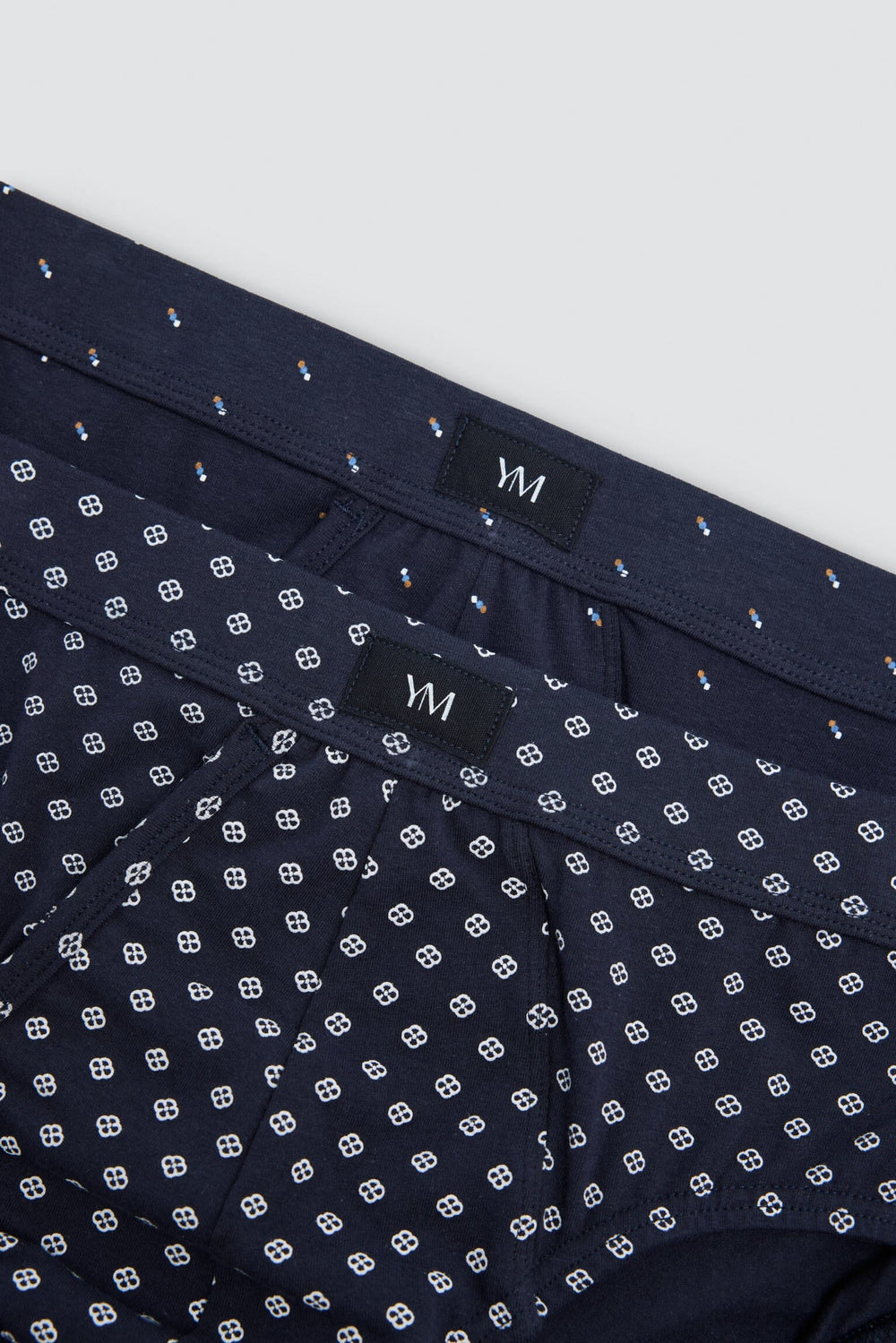 Pack de 2 slips Ysabel Mora 20471 de hombre con abertura frontal y estampados abstractos, algodón y elastano