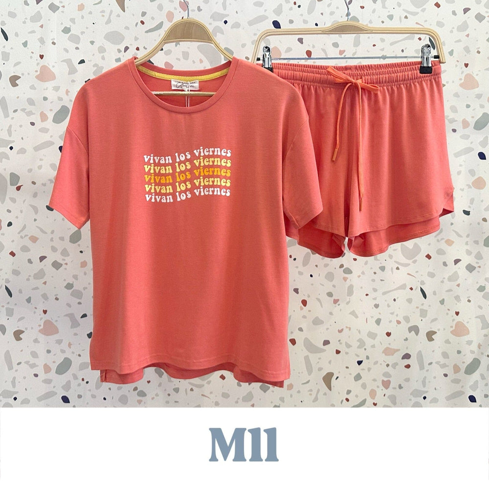 Pijama Corto Mujer M11 Pijama Verano Little Unicorn S Coral 