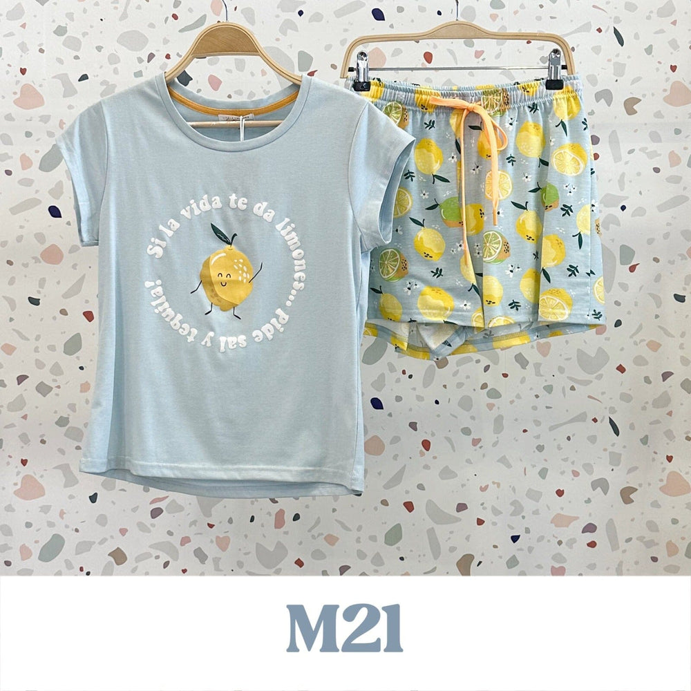 Pijama Corto Mujer M21 Pijama Verano Little Unicorn S Celeste 